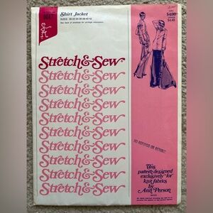 Stretch & Sew Sewing patterns by Ann Person Shirt Jacket #1017 Uncut Vintage 70s